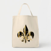 Black and Gold Fleur de Lis Tote Bag (Voorkant)
