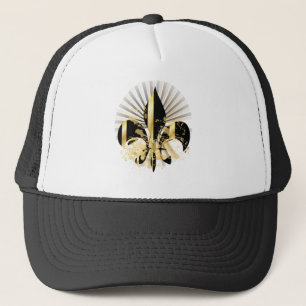 Black and Gold Fleur de Lis Trucker Pet