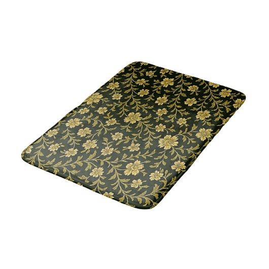 Black and Gold Floral Badmat (Gekanteld)