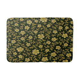 Black and Gold Floral  Badmat