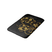 Black and Gold Floral Bath Mat (Gekanteld)
