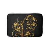 Black and Gold Floral Bath Mat (Voorkant)