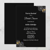 Black and Gold Floral Bridal Shower Kaart (Voorkant / Achterkant)