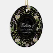 Black and Gold Floral, bruiloft Keramisch Ornament (Rechts)