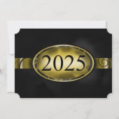 Black and Gold Floral Button 2025 Afstudeerfeest Kaart (Voorkant)