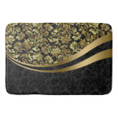 Black and Gold Floral DamasPatroon Badmat (Voorkant)