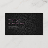 Black and Gold Floral Girly Damaskers Visitekaartje (Achterkant)