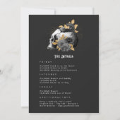 Black and Gold Floral Gothic Bachelorette Weekend Kaart (Achterkant)