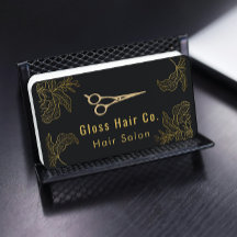 Black and Gold Floral Hair Salon Elegant Luxury