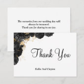 Black and Gold Floral - Hartelijk dank voor uw kaa (Voorkant / Achterkant)