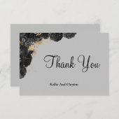Black and Gold Floral - Hartelijk dank voor uw kaa (Voorkant / Achterkant)