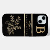 Black and Gold Floral - op maat gemaakt Case-Mate iPhone Case (Achterkant (horizontaal))