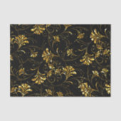 Black and Gold Floral Pattern Tissuepapier (Voorkant)