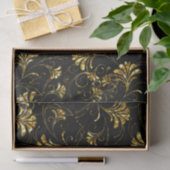 Black and Gold Floral Pattern Tissuepapier (Geschenk)
