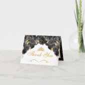 Black and Gold Floral Quinceanera Hartelijk dank (Voorkant)