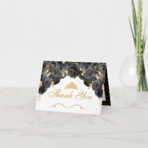 Black and Gold Floral Quinceanera Hartelijk dank