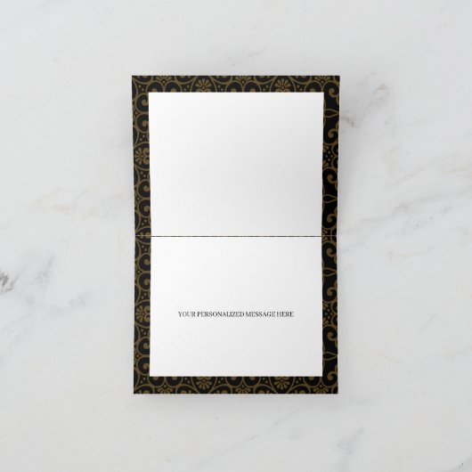 Black and Gold Floral Quinceanera Hartelijk dank (Binnen)