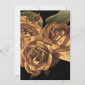 Black and Gold Floral Quinceanera Kaart (Achterkant)