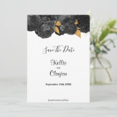 Black and Gold Floral sparen de datum Save The Date (Staand voorkant)