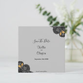 Black and Gold Floral sparen de datum Save The Date (Staand voorkant)
