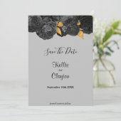 Black and Gold Floral sparen de datum Save The Date (Staand voorkant)