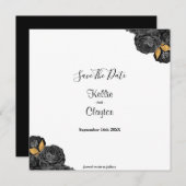 Black and Gold Floral sparen de datum Save The Date (Voorkant / Achterkant)