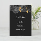 Black and Gold Floral sparen de datum Save The Date (Staand voorkant)