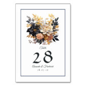 Black and Gold Floral Wedding Kaart (Voorkant)