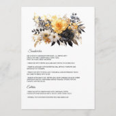 Black and Gold Floral Wedding Menu (Achterkant)