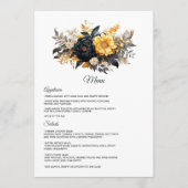 Black and Gold Floral Wedding Menu (Voorkant)