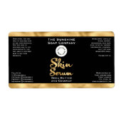 Black and Gold Foil Skin Serum Bottle Label w/logo (Voorkant)