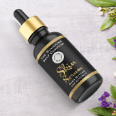 Black and Gold Foil Skin Serum Bottle Label w/logo