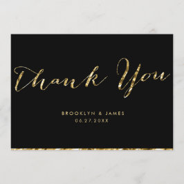 Black and Gold Foil Weddenschap Hartelijk dank Bedankkaart