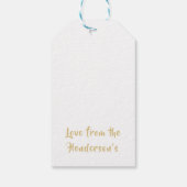 Black and Gold Foil Winter Scene Trees Snow Cadeaulabel (Achterkant)