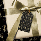 Black and Gold Foil Winter Scene Trees Snow Cadeaulabel