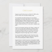 Black and Gold Funeral Memorial Card Kaart (Achterkant)