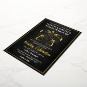 Black and Gold Gay Wedding Folie Uitnodiging (Gedraaid)