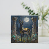 Black and Gold Gazelle | Blank Kaart (Staand voorkant)