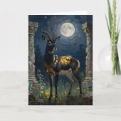 Black and Gold Gazelle Themed Happy Birthday Kaart (Voorkant)