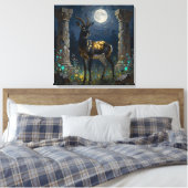 Black and Gold Gazelle | Wildlife Illustration Canvas Afdruk (Insitu (Slaapkamer))