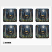 Black and Gold Gazelle | Wildlife Illustration Vierkante Sticker (Vel)