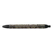 Black and Gold Giraffe Pattern Zwarte Inkt Pen (Voorkant)
