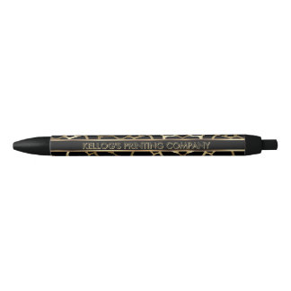 Black and Gold Giraffe Pattern Zwarte Inkt Pen