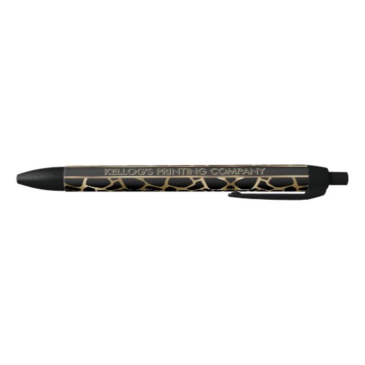 Black and Gold Giraffe Pattern Zwarte Inkt Pen (Bodem)