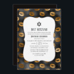 Black and Gold Glam Lips Pattern Bat Mitzvah Kaart<br><div class="desc">Glam faux folie lipt bat mitzvah party nodig om snel en gemakkelijk aan uw gebeurtenisspecificaties te worden aangepast.</div>