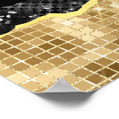 Black and Gold Glam Tears Verjaardag Welkom Poster (Hoek)