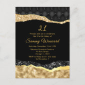 Black and Gold Glam Tears Verjaardagsfeest Briefkaart (Voorkant)