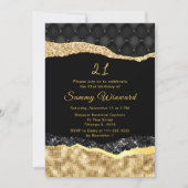 Black and Gold Glam Tears Verjaardagsfeest Kaart (Voorkant)