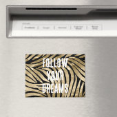 Black and Gold Glam Zebra Dreams Magneet (Insitu (Vaatwasser))