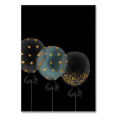 Black and Gold Glitter Balloon Wedding Kaart (Achterkant)